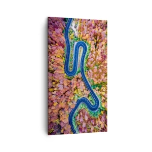 Quadro em tela - Estrada sinuosa pela floresta - 45x80 cm