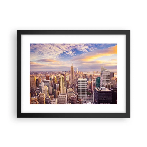 Pôster com moldura preta - Alcançar as nuvens - 40x30 cm