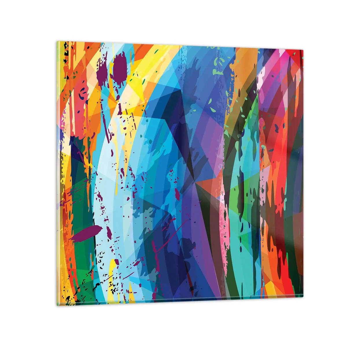 Quadro em vidro - Vertigem colorida - 30x30 cm