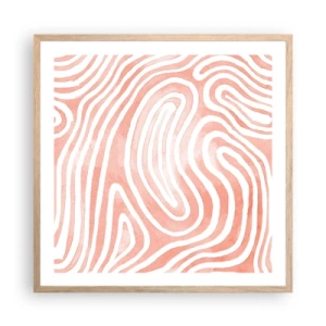 Pôster com moldura de carvalho claro - No labirinto de corais - 60x60 cm