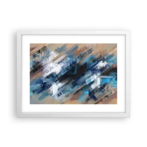 Pôster em moldura branca - Numa diagonal azul - 40x30 cm