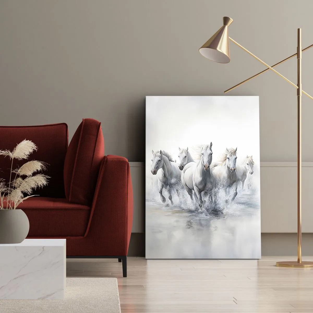 Quadro em tela - Magia branca - 55x100 cm