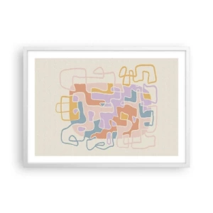 Pôster em moldura branca - Labirinto – uma aventura alegre - 70x50 cm