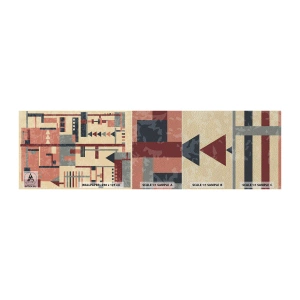 Amostra de papel de parede Premium Sand - Combinação de verticais e horizontais - Abstração, Pedaço, Padrão Moderno - 100x30 cm