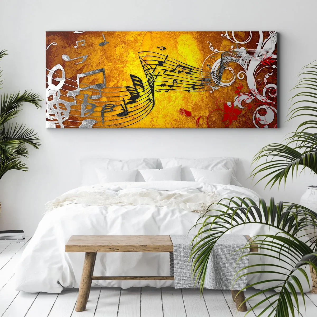 Quadro em tela - Deixe a música fluir - 100x40 cm