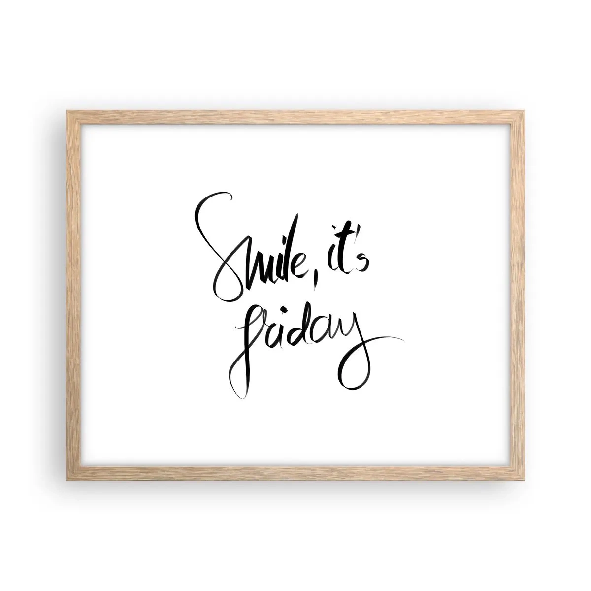 Pôster com moldura de carvalho claro - Verdadeira alegria - 50x40 cm