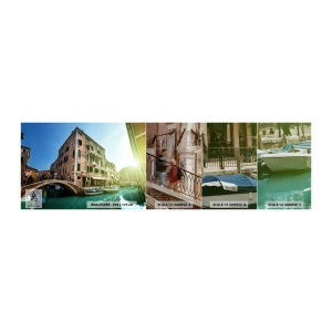 Amostra de papel de parede Premium Sand - Veneza - Amore Mio - Cidade, Veneza, Gôndolas - 100x30 cm