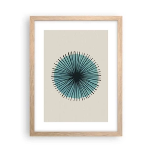 Pôster com moldura de carvalho claro - Radiante sobre o azul - 30x40 cm