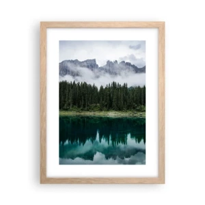 Pôster com moldura de carvalho claro - Calma, silêncio, não vamos acordar a água... - 30x40 cm