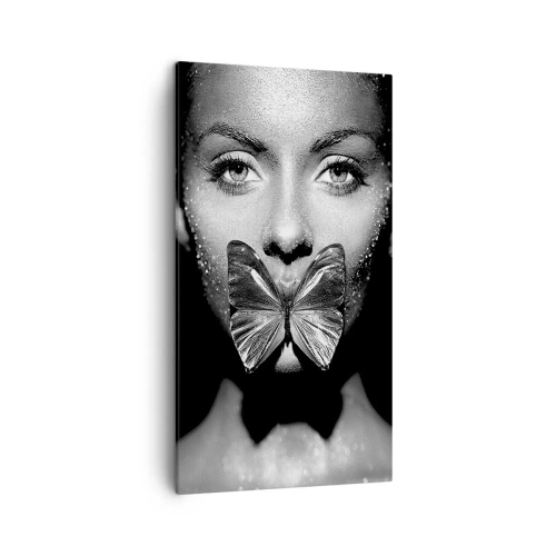 Quadro em tela - O beijo da borboleta - 45x80 cm