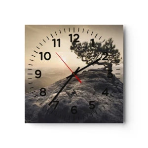 Relógio de parede - Relógio em vidro - A vida ganha sempre - 40x40 cm