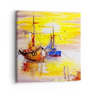 Quadro em tela - Um merecido descanso no porto - 30x30 cm