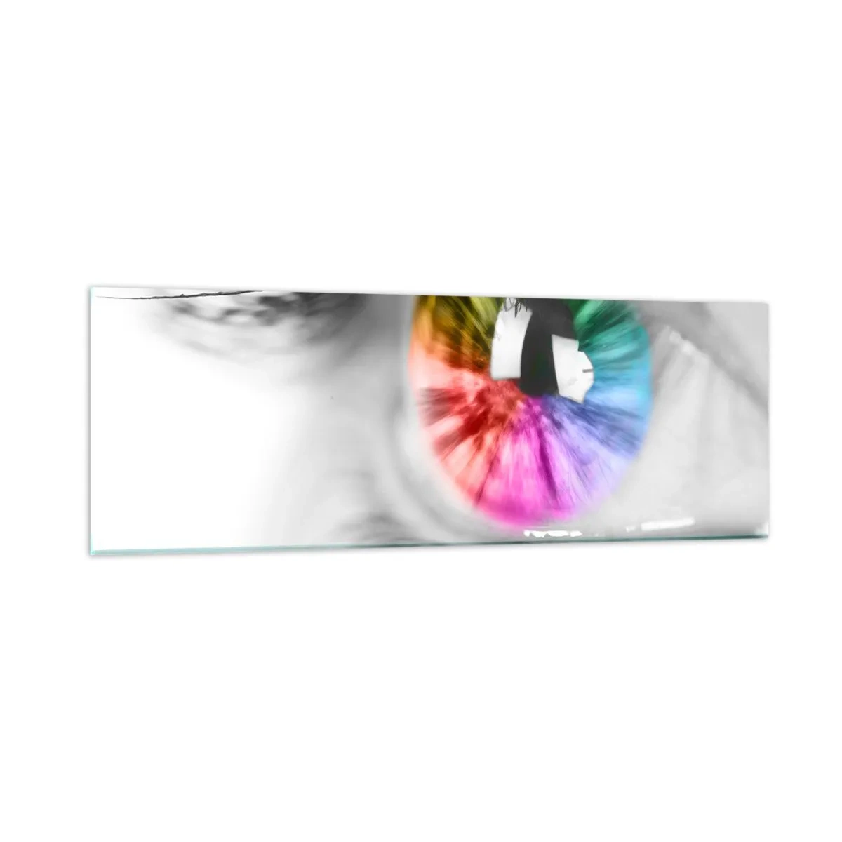 Quadro em vidro - Olhar para o mundo a cores - 90x30 cm