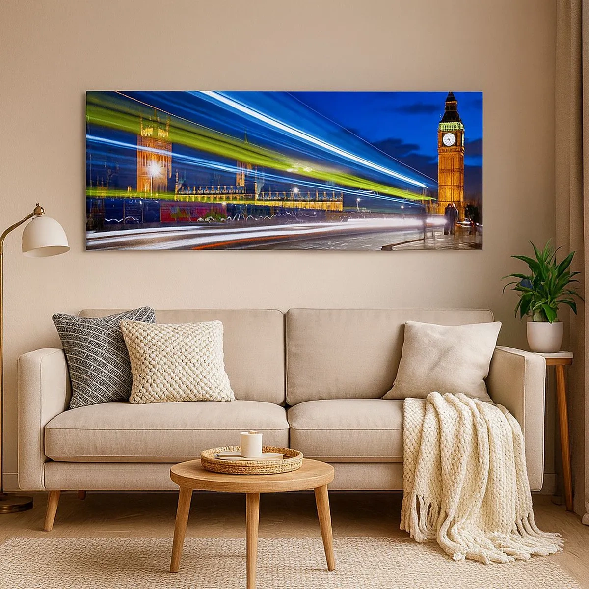 Quadro em tela - Sob o olhar atento do Big Ben - 100x40 cm