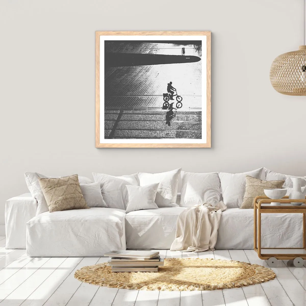 Pôster com moldura de carvalho claro - Em frente, pela cidade - 50x50 cm