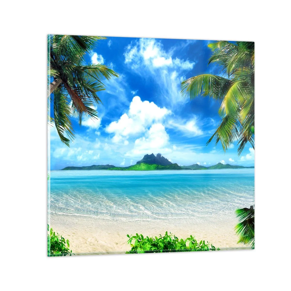 Quadro em vidro - O azul dos trópicos - 40x40 cm