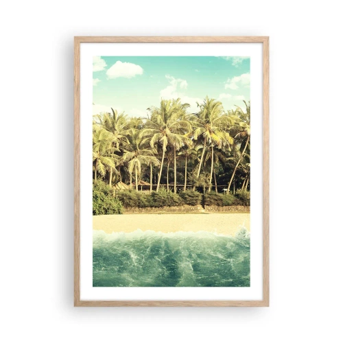 Pôster com moldura de carvalho claro - Ou talvez aqui? - 50x70 cm