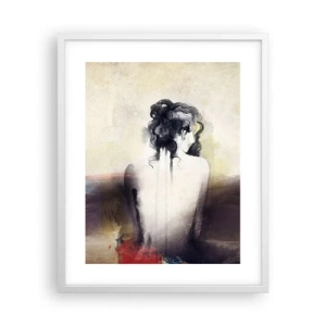 Pôster em moldura branca - Linhas suaves, formas ovais - 40x50 cm