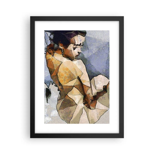Pôster com moldura preta - No espírito do cubismo - 30x40 cm