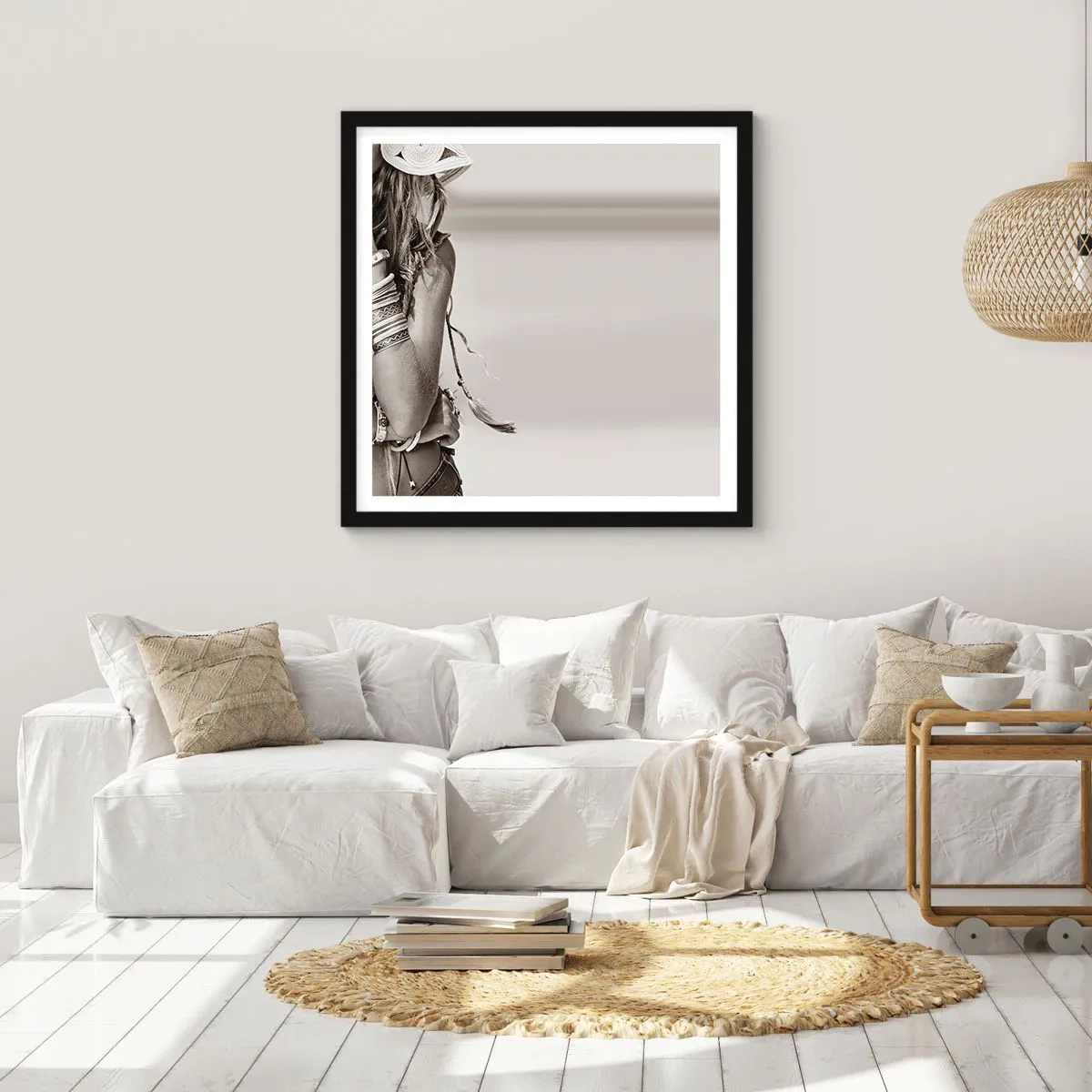 Pôster com moldura preta - Como uma menina - 60x60 cm