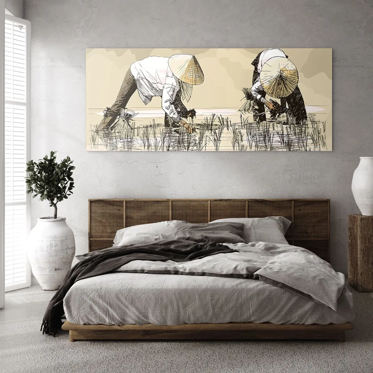 Quadro em vidro - Boa colheita  - 100x40 cm
