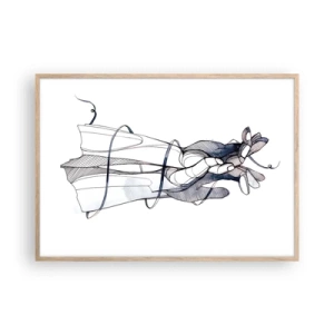 Pôster com moldura de carvalho claro - Estudo do toque - 100x70 cm