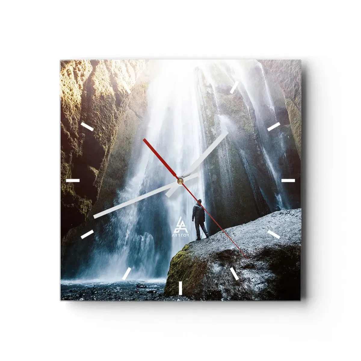 Relógio de parede - Relógio em vidro - Restabelecimento das proporções - 40x40 cm