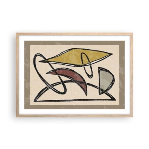 Pôster com moldura de carvalho claro - Verticais e horizontais - 70x50 cm