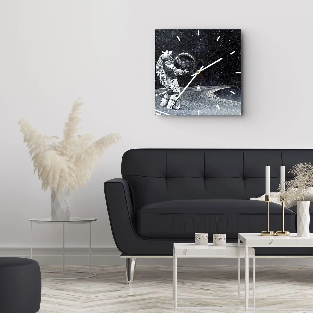 Relógio de parede - Relógio em vidro - Na Via Láctea - 30x30 cm