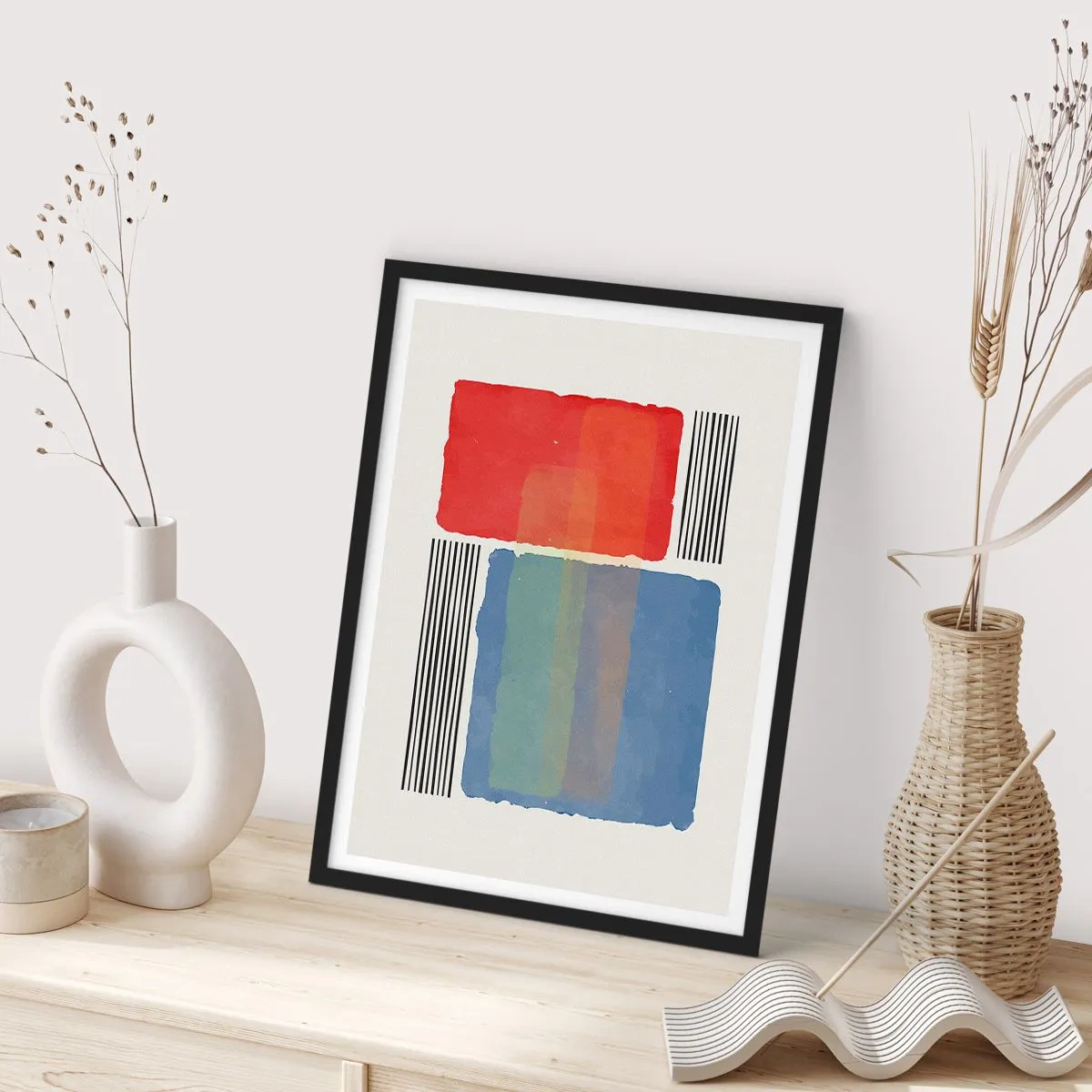 Pôster com moldura preta - A alma da geometria - 30x40 cm