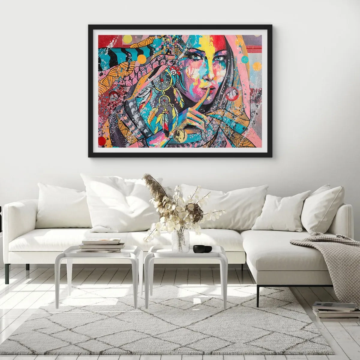 Pôster com moldura preta - Fique em silêncio até compreender - 70x50 cm