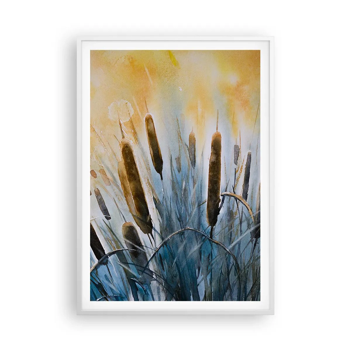 Pôster em moldura branca - O frio da água, o calor do sol - 70x100 cm