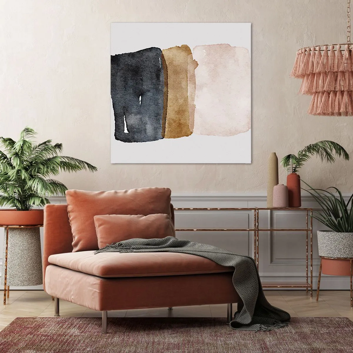 Quadro em tela - Composição das cores da terra - 30x30 cm
