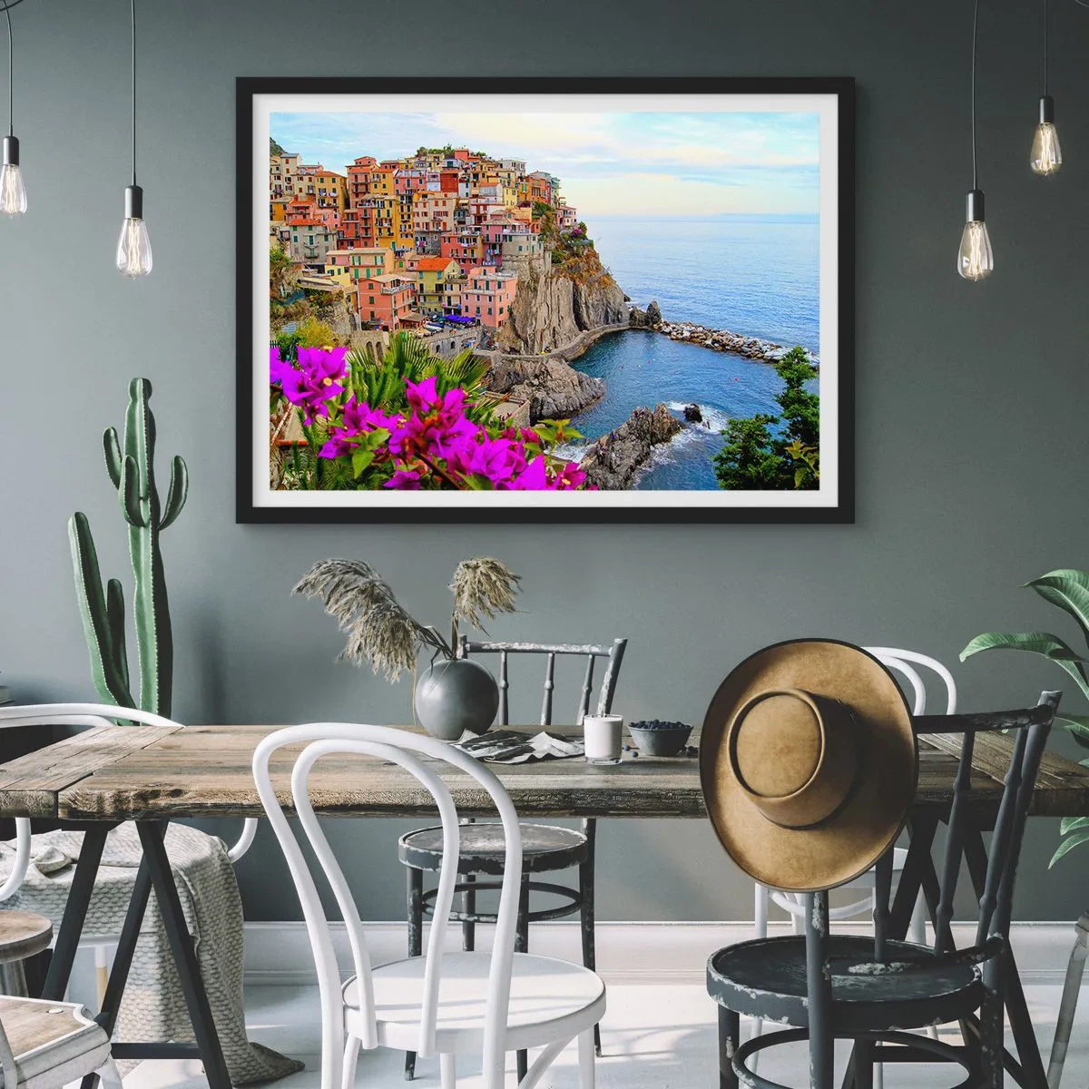 Pôster com moldura preta - A cidade que sorri - 40x30 cm
