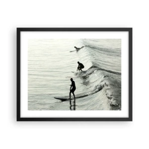 Pôster com moldura preta - Para conhecer a onda - 50x40 cm