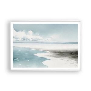 Pôster em moldura branca - Maré suave - 100x70 cm