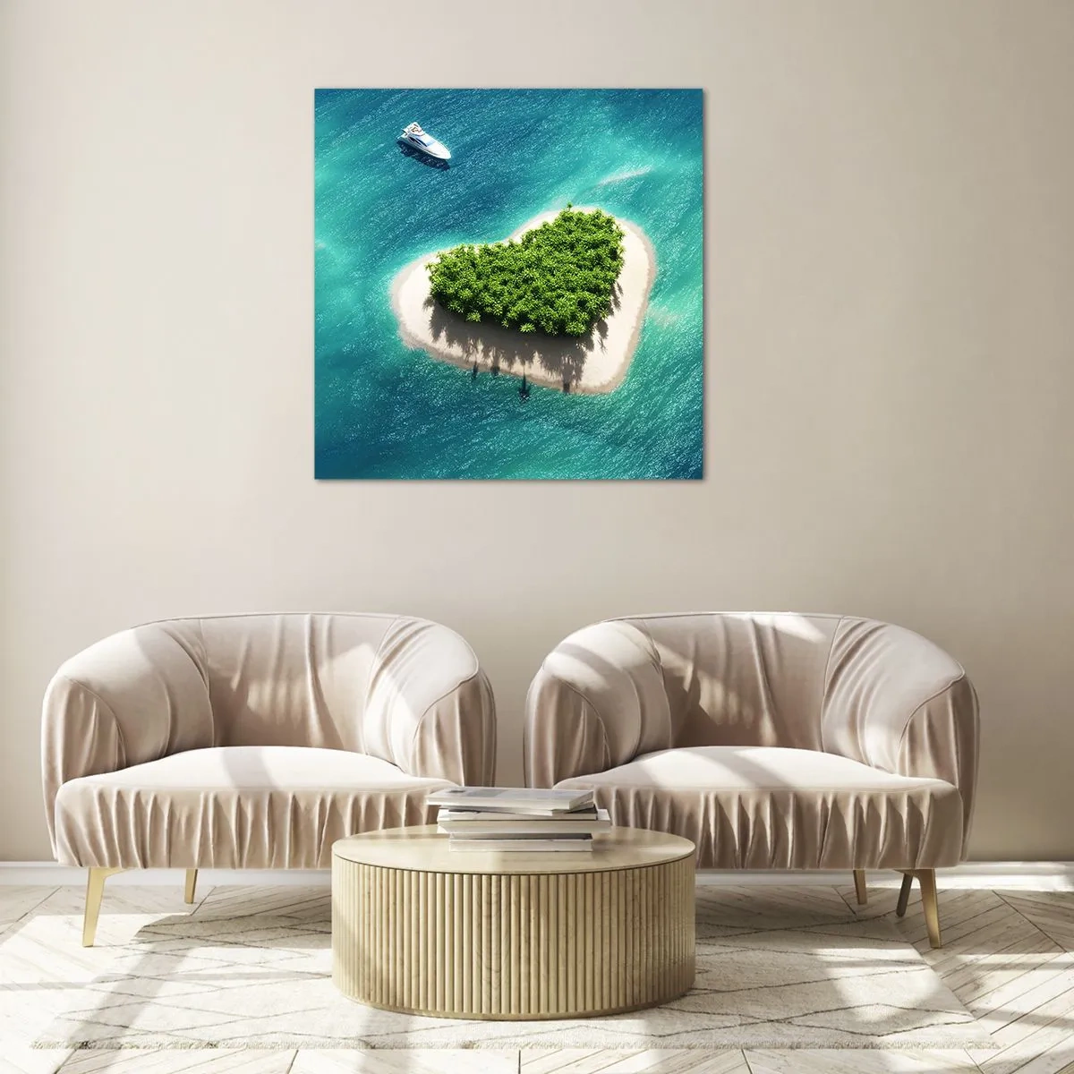 Quadro em vidro - Eu amo o verão - 40x40 cm