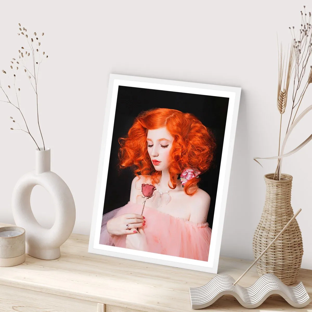 Pôster em moldura branca - Em estilo barroco - 50x70 cm