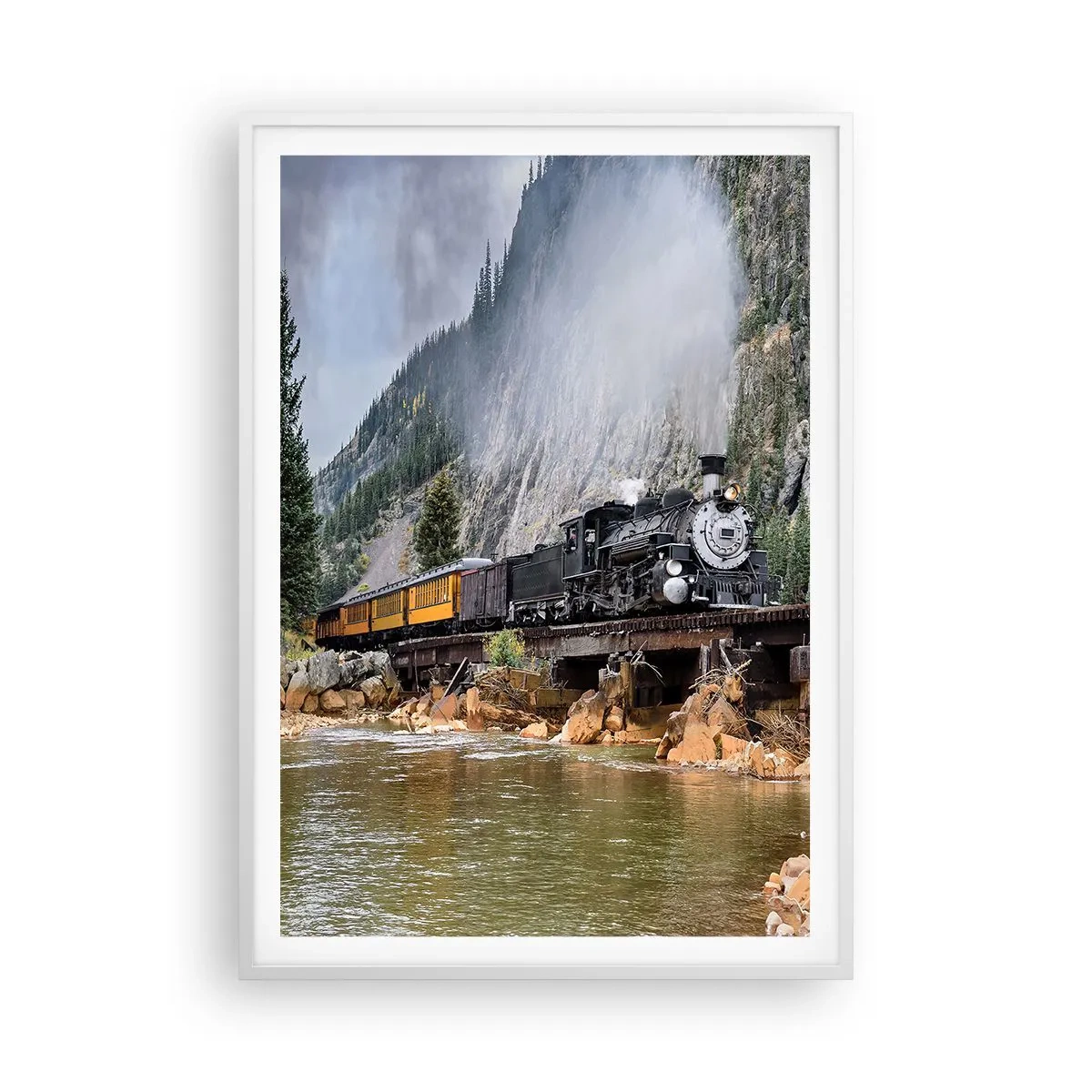 Pôster em moldura branca - Para onde? Onde? - 70x100 cm