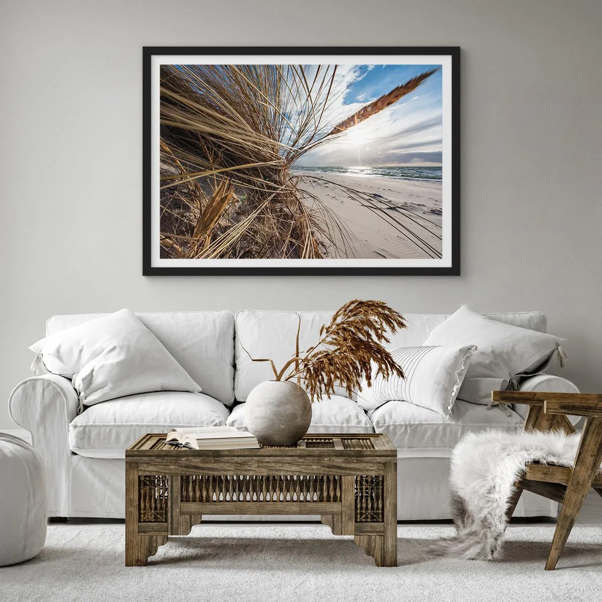 Pôster com moldura preta - Reunião dos rlementos da natureza - 91x61 cm