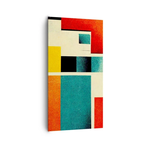 Quadro em tela - Abstração geométrica – boa energia - 65x120 cm