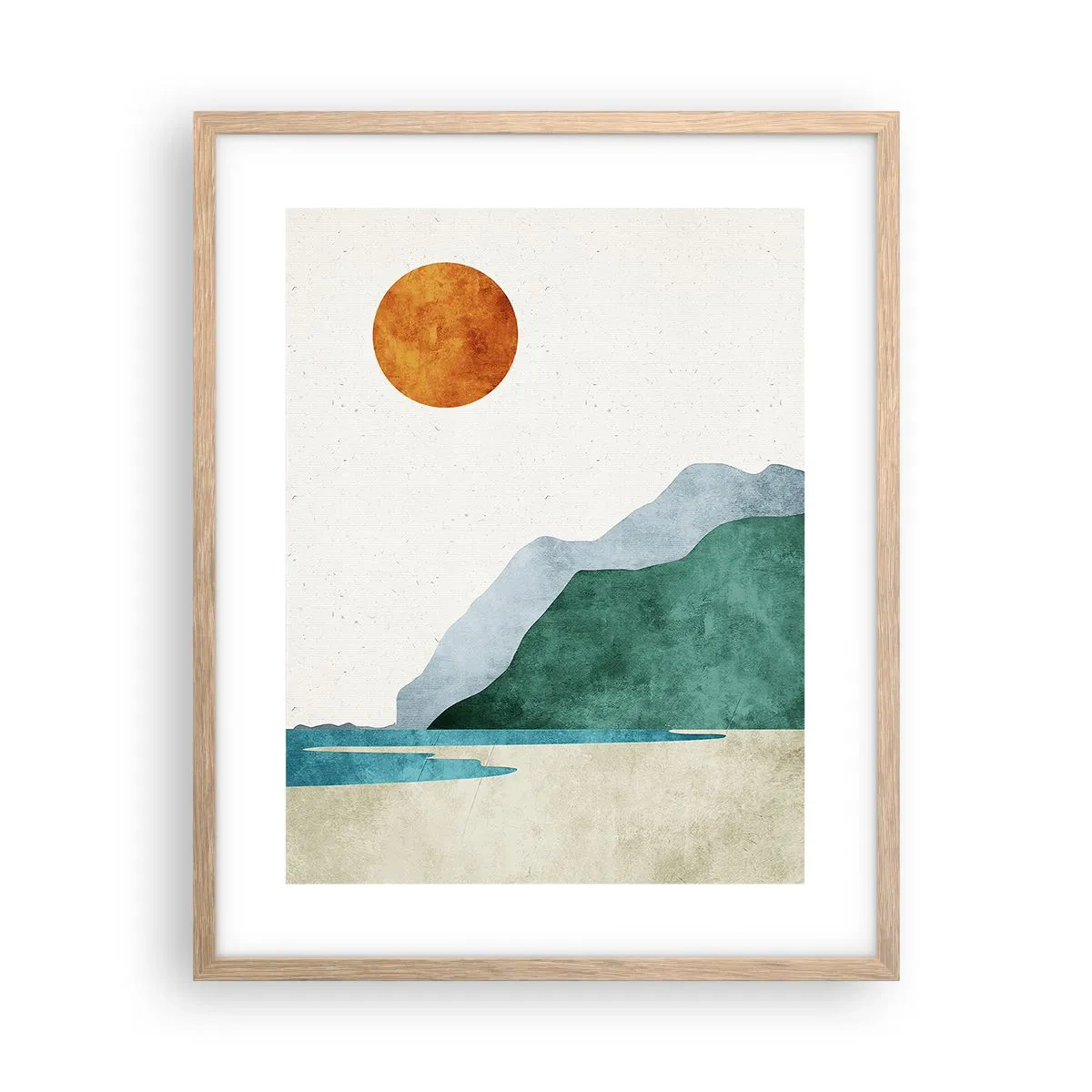 Pôster com moldura de carvalho claro - Paisagem como deveria ser - 40x50 cm