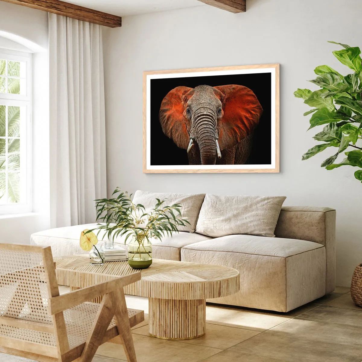 Pôster com moldura de carvalho claro - Eu sou selvagem, e você? - 100x70 cm