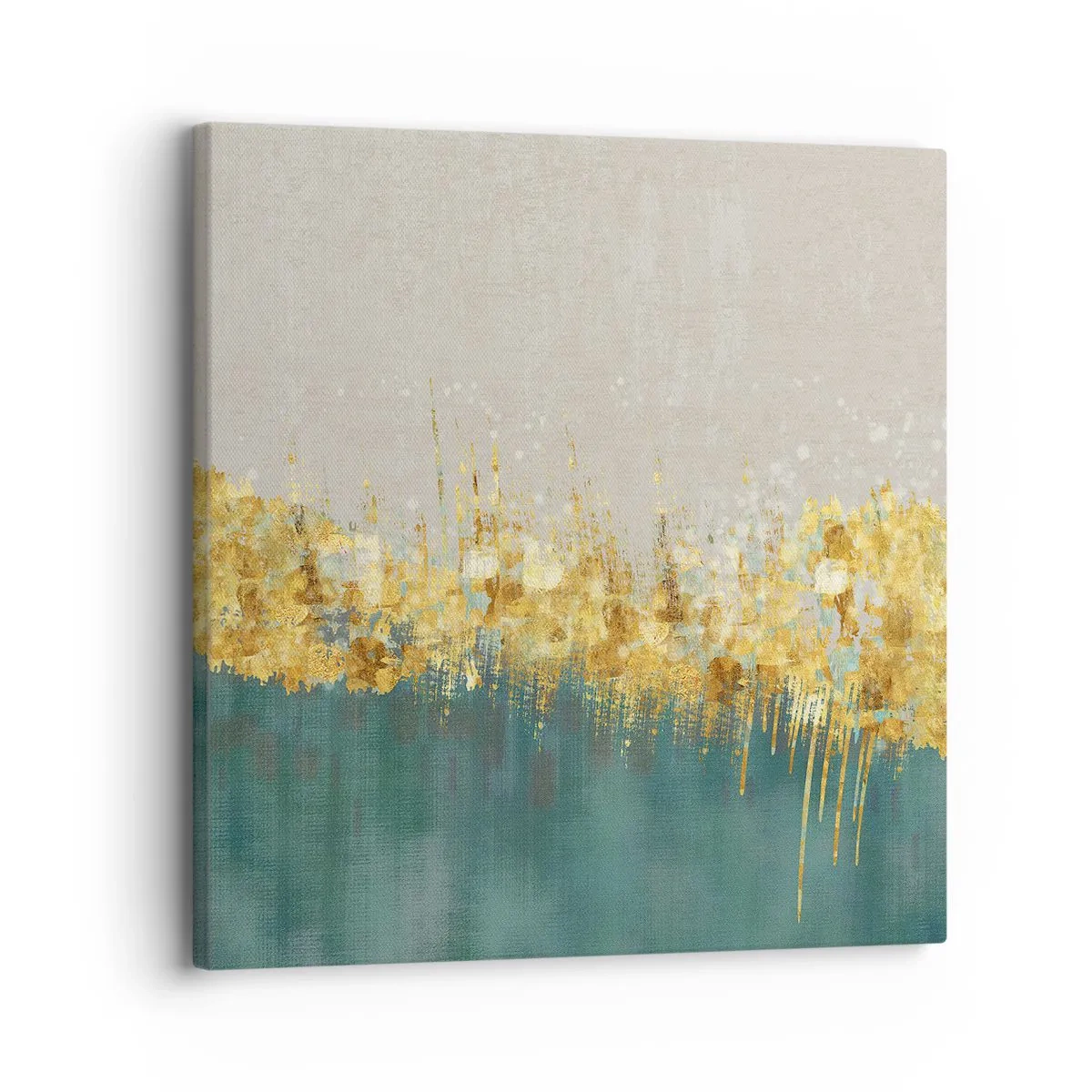 Quadro em tela - A fronteira dourada - 30x30 cm