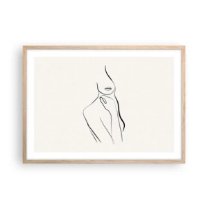 Pôster com moldura de carvalho claro - Uma onda de melancolia - 70x50 cm