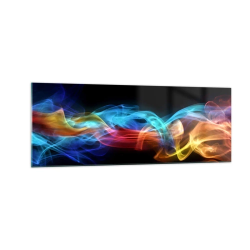 Quadro em vidro - Dança da névoa em arco-íris - 140x50 cm