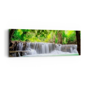 Quadro em tela - Cascata verde - 90x30 cm