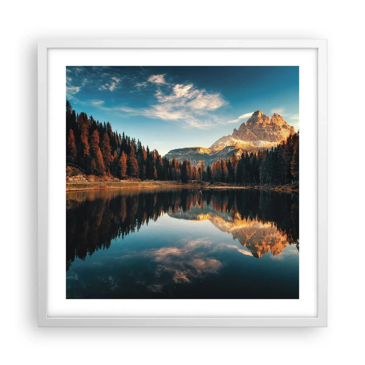 Pôster em moldura branca - Paisagem dupla - 50x50 cm