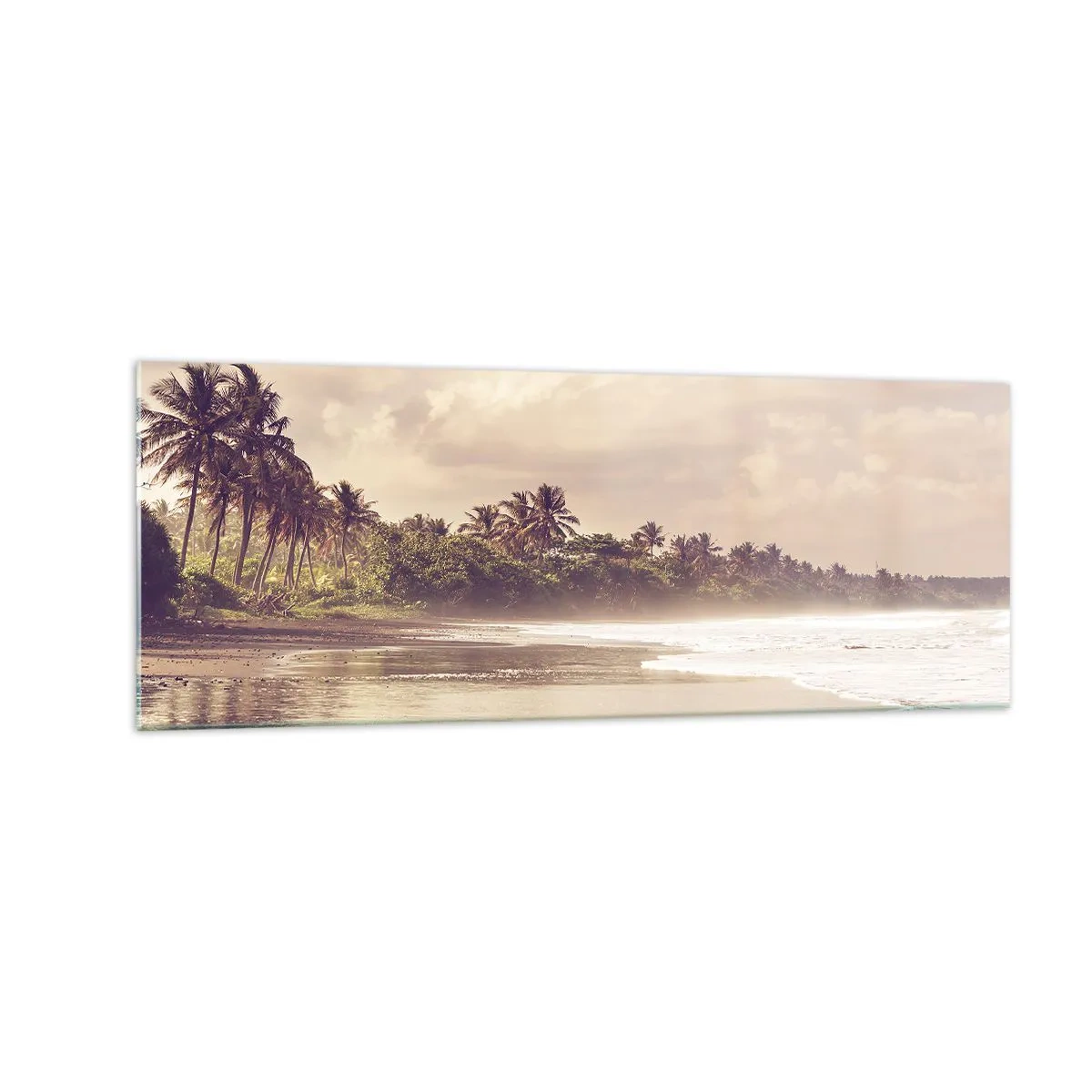 Quadro em vidro - Carícia das ondas - 140x50 cm