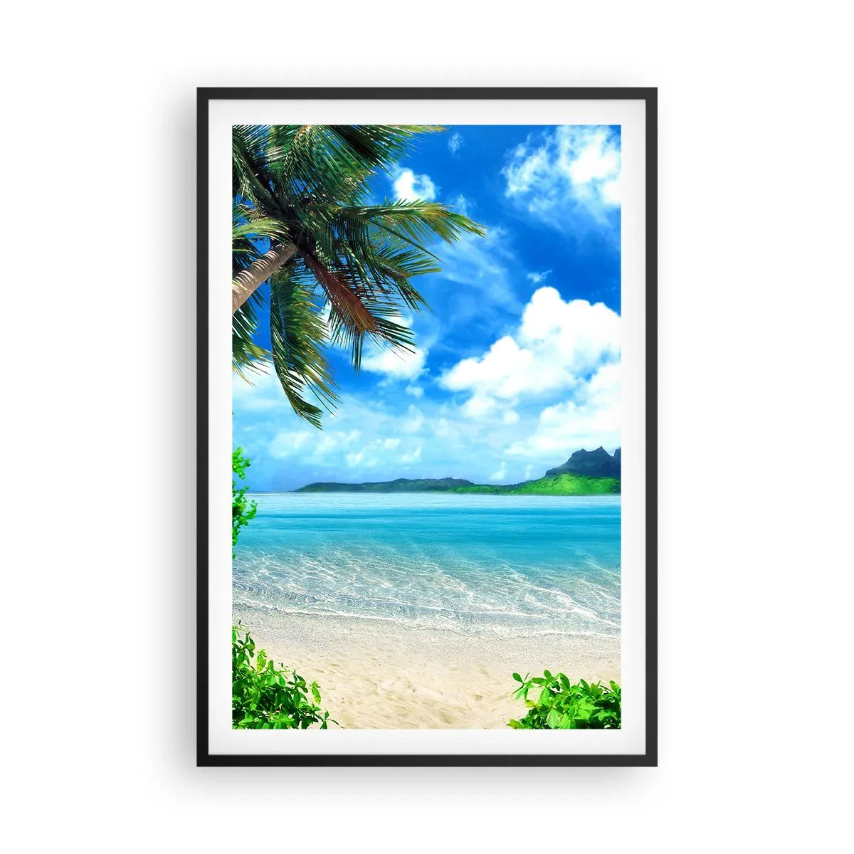 Pôster com moldura preta - O azul dos trópicos - 61x91 cm